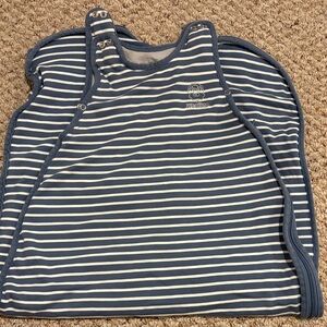Woolino all seasons sleepsack blue and white stripe
